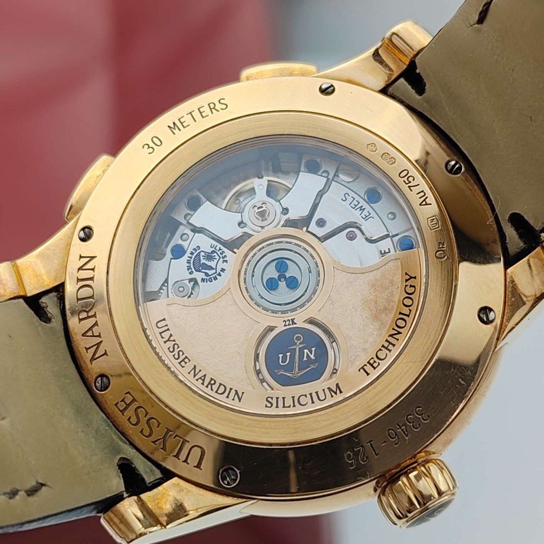ULYSSE NARDIN 雅典複雜功能係列雙時區3346-126 (全套 超超超平 金)