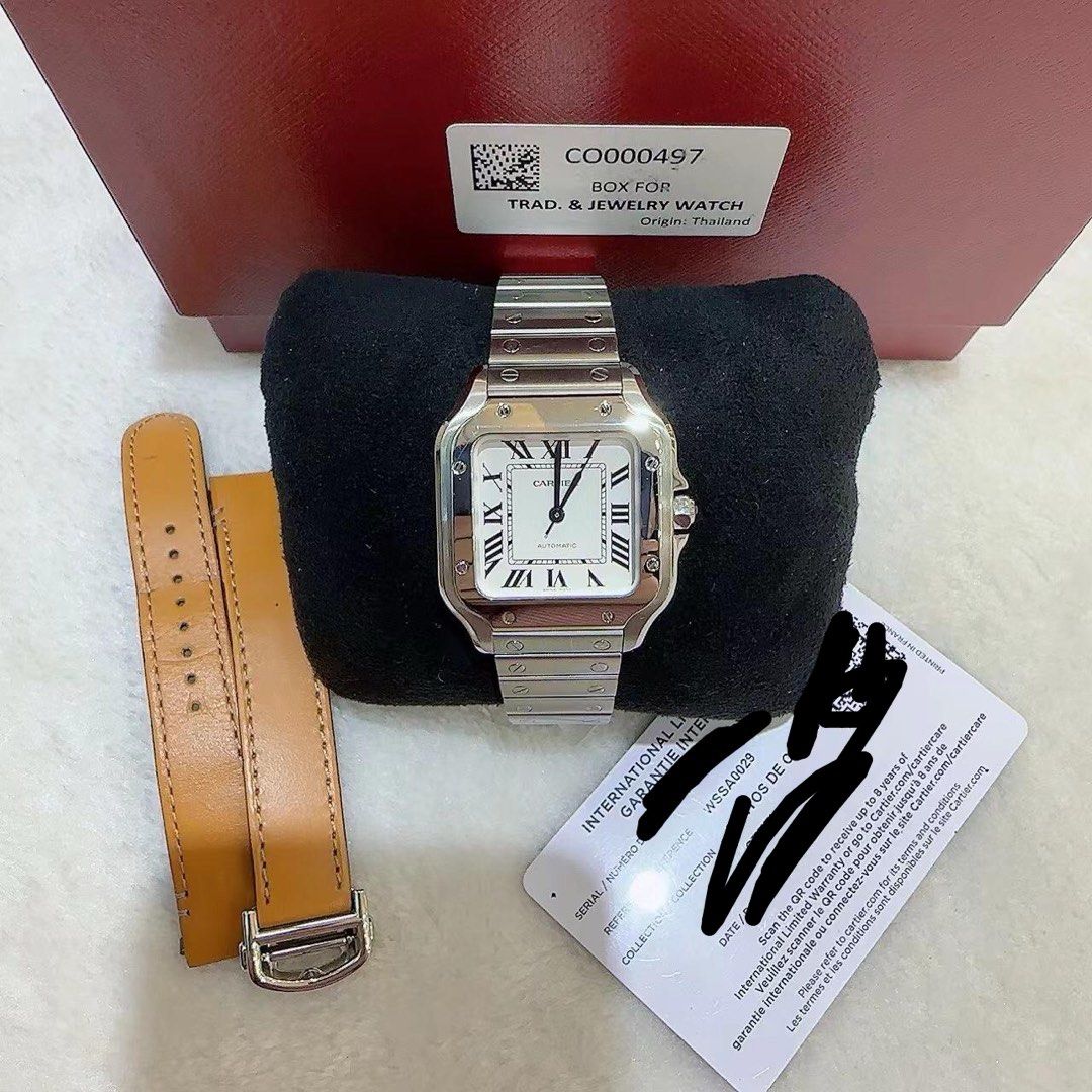 Cartier Santos 鋼帶外送一條原廠帶 WSSA0029 (全套)