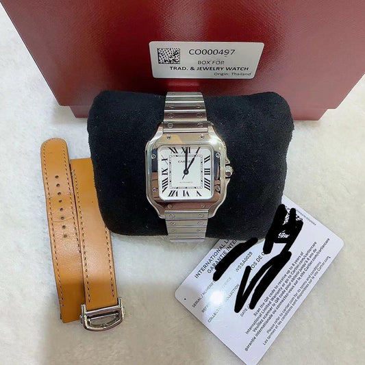 Cartier Santos 鋼帶外送一條原廠帶 WSSA0029 (全套)