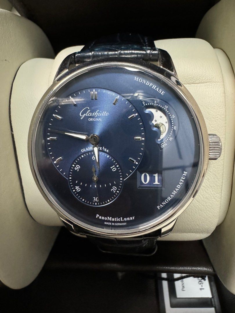 Glashutte Original 格拉蘇蒂 藍面 偏心月相 PanoMaticLunar