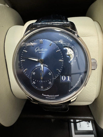 Glashutte Original 格拉蘇蒂 藍面 偏心月相 PanoMaticLunar