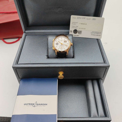 ULYSSE NARDIN 雅典複雜功能係列雙時區3346-126 (全套 超超超平 金)